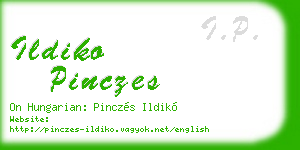 ildiko pinczes business card